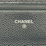 シャネル CHANEL マトラッセチェーンウォレット AP0250 30番台 ブラック シルバー金具 キャビアスキン レディース ショルダーバッグ