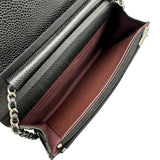 シャネル CHANEL マトラッセチェーンウォレット AP0250 30番台 ブラック シルバー金具 キャビアスキン レディース ショルダーバッグ