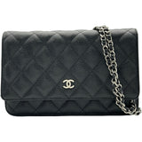 シャネル CHANEL マトラッセチェーンウォレット AP0250 30番台 ブラック シルバー金具 キャビアスキン レディース ショルダーバッグ