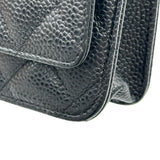 シャネル CHANEL マトラッセチェーンウォレット AP0250 30番台 ブラック シルバー金具 キャビアスキン レディース ショルダーバッグ