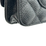 シャネル CHANEL マトラッセチェーンウォレット AP0250 30番台 ブラック シルバー金具 キャビアスキン レディース ショルダーバッグ