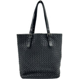 ボッテガ・ヴェネタ BOTTEGA VENETA イントレチャート トートバッグ ブラック レザー ユニセックス