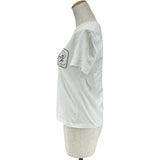 エルメス HERMES カノエ シェーヌダンクルプリント半袖Tシャツ 3E4625DL ホワイト コットン レディース 半袖Ｔシャツ