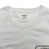 エルメス HERMES カノエ シェーヌダンクルプリント半袖Tシャツ 3E4625DL ホワイト コットン レディース 半袖Ｔシャツ