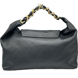 シャネル CHANEL マトラッセ マキシ ホーボーバッグ AS5834 ブラック ゴールド金具 カーフスキン レディース ショルダーバッグ