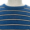クリスチャン・ディオール Christian Dior フロントロゴボーダー半袖Tシャツ 493J671B0938 ブルー コットン メンズ 半袖Ｔシャツ