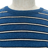 クリスチャン・ディオール Christian Dior フロントロゴボーダー半袖Tシャツ 493J671B0938 ブルー コットン メンズ 半袖Ｔシャツ