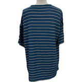 クリスチャン・ディオール Christian Dior フロントロゴボーダー半袖Tシャツ 493J671B0938 ブルー コットン メンズ 半袖Ｔシャツ