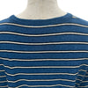 クリスチャン・ディオール Christian Dior フロントロゴボーダー半袖Tシャツ 493J671B0938 ブルー コットン メンズ 半袖Ｔシャツ