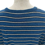 クリスチャン・ディオール Christian Dior フロントロゴボーダー半袖Tシャツ 493J671B0938 ブルー コットン メンズ 半袖Ｔシャツ