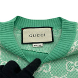 グッチ GUCCI GG総柄半袖ニットセーター 629456 グリーン ウール レディース ニット