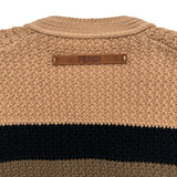 フェンディ FENDI バックロゴコットンニットカーディガン FZC619 ブラウン コットン レディース カーディガン