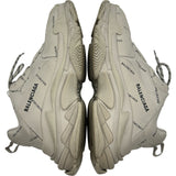 バレンシアガ BALENCIAGA トリプルSオールオーバーロゴ ローカットスニーカー 536737 ベージュ レザー メンズ スニーカー