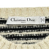 クリスチャン・ディオール Christian Dior ロゴボーダーカシミヤ半袖ニットトップス 354S19AM154 アイボリー コットン レディース ニット