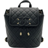 シャネル CHANEL CCフィリグリーバックパック A57090 28番台 ブラック ゴールド金具 キャビアスキン レディース リュック・デイパック