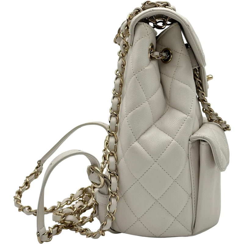 シャネル CHANEL ココマークバックパック AS3290 ホワイト ゴール金具 