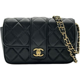 シャネル CHANEL チェーンポシェット ブラック ゴールド金具 ラムスキン レディース ショルダーバッグ