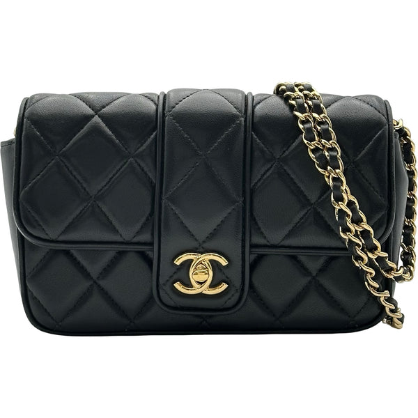 シャネル CHANEL チェーンポシェット ブラック ゴールド金具