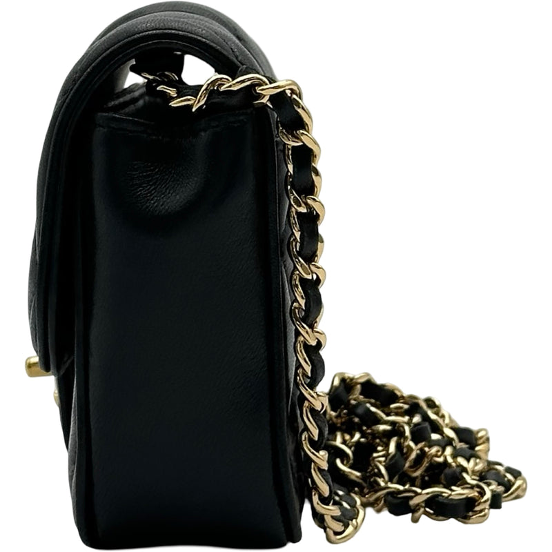 シャネル CHANEL チェーンポシェット ブラック ゴールド金具