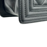 シャネル CHANEL ボーイシャネル25 A67086 ブラック シルバー金具 キャビアスキン レディース ショルダーバッグ