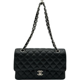 シャネル CHANEL マトラッセ25 A01112 24番台 ブラック/シルバー金具 キャビアスキン レディース ショルダーバッグ