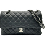 シャネル CHANEL マトラッセ25 A01112 28番台 ブラック シルバー金具 キャビアスキン レディース ショルダーバッグ
