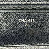シャネル CHANEL マトラッセ チェーンウォレット A33814 31番台 ブラック シルバー金具 キャビアスキン レディース ショルダーバッグ