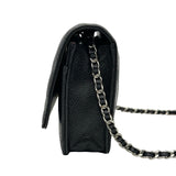 シャネル CHANEL マトラッセ チェーンウォレット A33814 31番台 ブラック シルバー金具 キャビアスキン レディース ショルダーバッグ