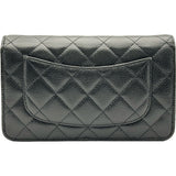 シャネル CHANEL マトラッセ チェーンウォレット A33814 31番台 ブラック シルバー金具 キャビアスキン レディース ショルダーバッグ