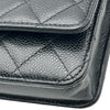 シャネル CHANEL マトラッセ チェーンウォレット A33814 31番台 ブラック シルバー金具 キャビアスキン レディース ショルダーバッグ