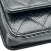 シャネル CHANEL マトラッセ チェーンウォレット A33814 31番台 ブラック シルバー金具 キャビアスキン レディース ショルダーバッグ