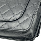 シャネル CHANEL マトラッセ チェーンウォレット A33814 31番台 ブラック シルバー金具 キャビアスキン レディース ショルダーバッグ