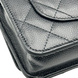 シャネル CHANEL マトラッセ チェーンウォレット A33814 31番台 ブラック シルバー金具 キャビアスキン レディース ショルダーバッグ