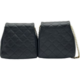 シャネル CHANEL マトラッセツインパック AS0614 27番台 ブラック ゴールド金具 ラムスキン レディース ショルダーバッグ