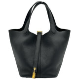 エルメス HERMES ピコタンロックPM K刻印 ブラック ゴールド金具 トリヨン レディース ハンドバッグ