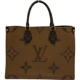 ルイ・ヴィトン LOUIS VUITTON オンザゴーMM M45321 ブラウン ジャイアント・モノグラム・リバース レディース ハンドバッグ