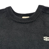 セリーヌ CELINE トリオンフ刺繡 クルーネック ニットセーター 2AC85048T ブラック ウール レディース セーター