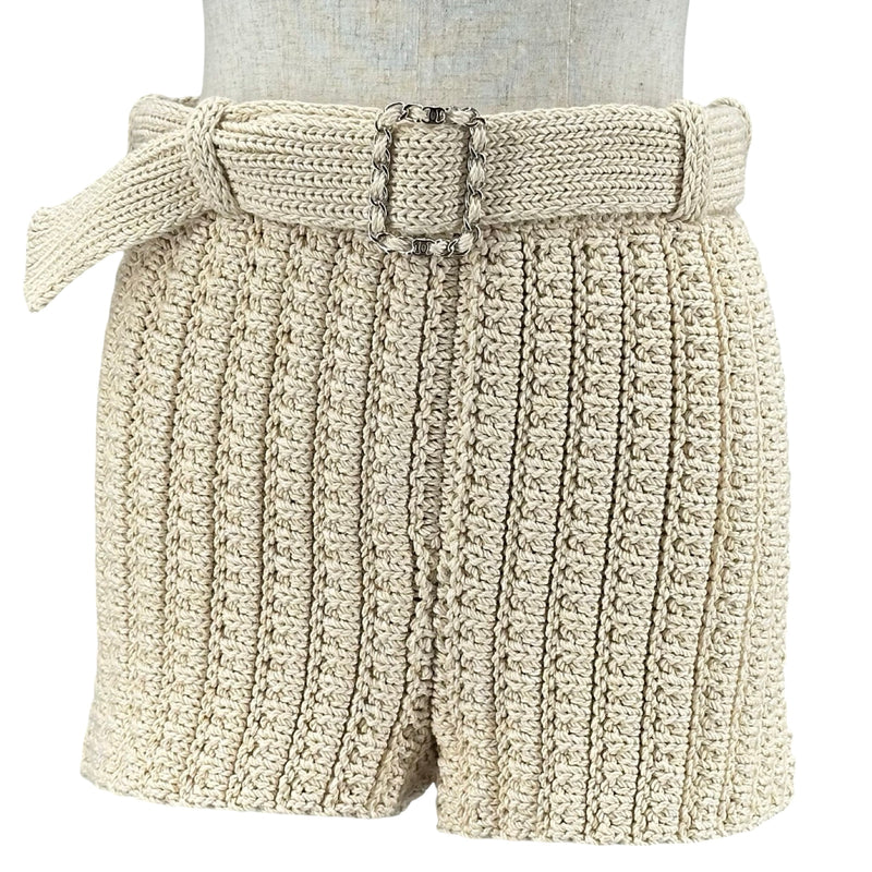 シャネル CHANEL ココマークベルトニットショートパンツ P78728