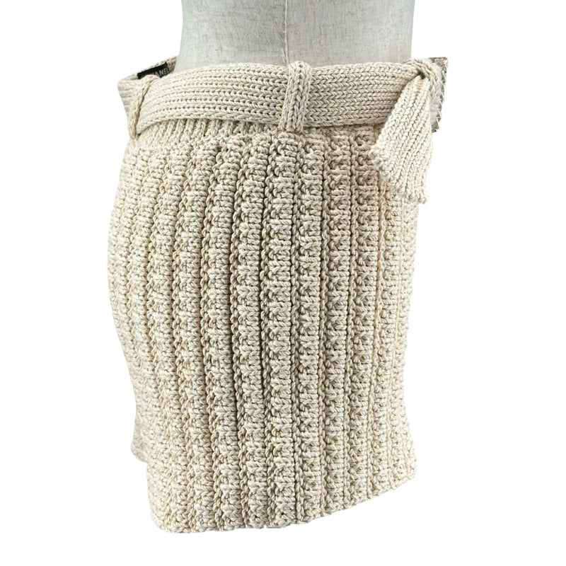 シャネルCHANEL　ココマークカシミヤニットショートパンツ　xs シャネル CHANEL ココマークベルトニットショートパンツ P78728