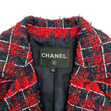 シャネル CHANEL ココマークボダンツイードテーラードジャケット P77211 レッド ツイード レディース テーラードジャケット