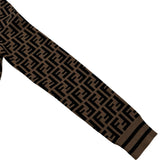 フェンディ FENDI FF総柄場が袖ニットセーター FZY703 ブラウン レーヨン レディース セーター
