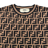 フェンディ FENDI FF総柄場が袖ニットセーター FZY703 ブラウン レーヨン レディース セーター