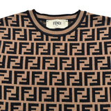 フェンディ FENDI FF総柄場が袖ニットセーター FZY703 ブラウン レーヨン レディース セーター