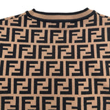 フェンディ FENDI FF総柄場が袖ニットセーター FZY703 ブラウン レーヨン レディース セーター