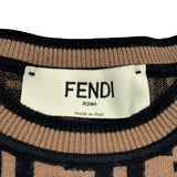 フェンディ FENDI FF総柄場が袖ニットセーター FZY703 ブラウン レーヨン レディース セーター
