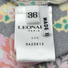レオナール LEONARD フローラル柄ロゴボタン長袖ワンピース 420913 ブラック ナイロン レディース ワンピース