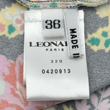 レオナール LEONARD フローラル柄ロゴボタン長袖ワンピース 420913 ブラック ナイロン レディース ワンピース