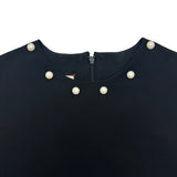 グッチ GUCCI パールボダン半袖ワンピース 448781 ブラック ウール レディース ワンピース