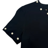グッチ GUCCI パールボダン半袖ワンピース 448781 ブラック ウール レディース ワンピース