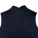 クリスチャン・ディオール Christian Dior CDボタンノースリーブワンピース 111R17A1166 ブラック ウール レディース ワンピース